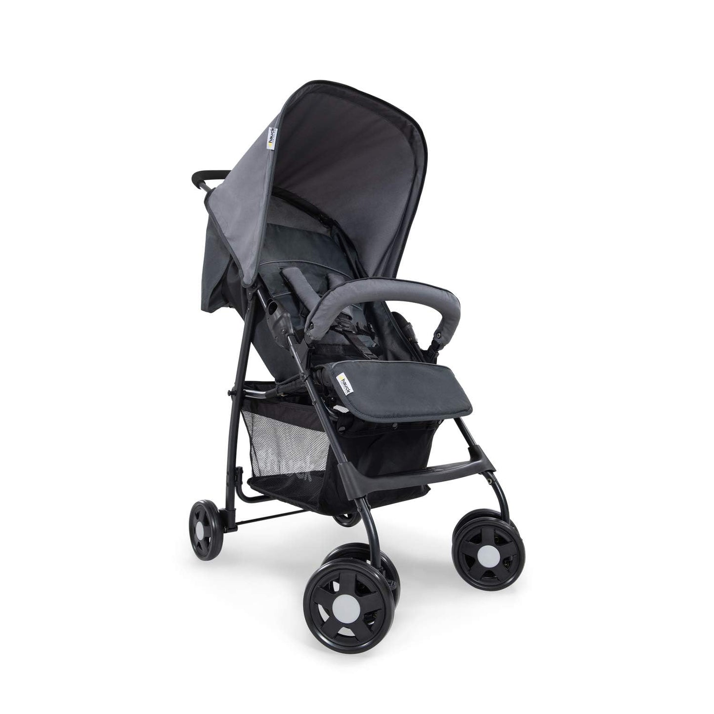 Leichter Reisebuggy mit Liegefunktion, zusammenklappbar, bis 15 kg, mit Einkaufskorb – Grau