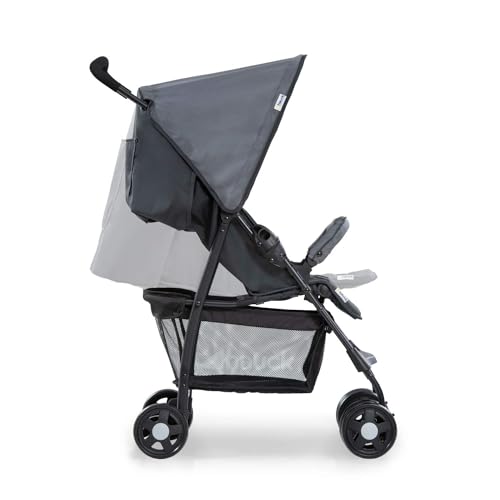 Leichter Reisebuggy mit Liegefunktion, zusammenklappbar, bis 15 kg, mit Einkaufskorb – Grau