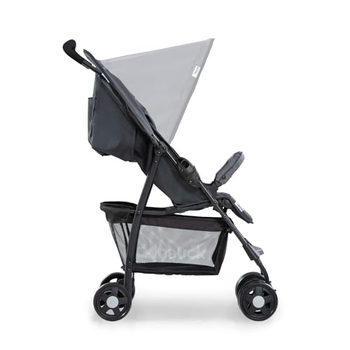 Leichter Reisebuggy mit Liegefunktion, zusammenklappbar, bis 15 kg, mit Einkaufskorb – Grau