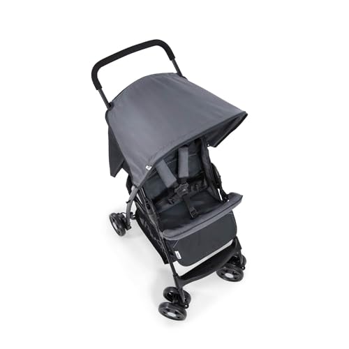 Leichter Reisebuggy mit Liegefunktion, zusammenklappbar, bis 15 kg, mit Einkaufskorb – Grau