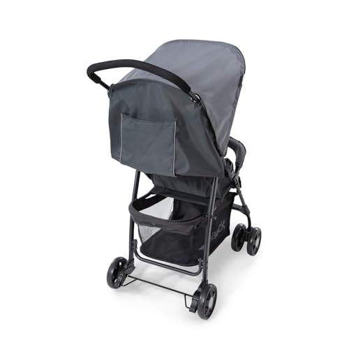 Leichter Reisebuggy mit Liegefunktion, zusammenklappbar, bis 15 kg, mit Einkaufskorb – Grau
