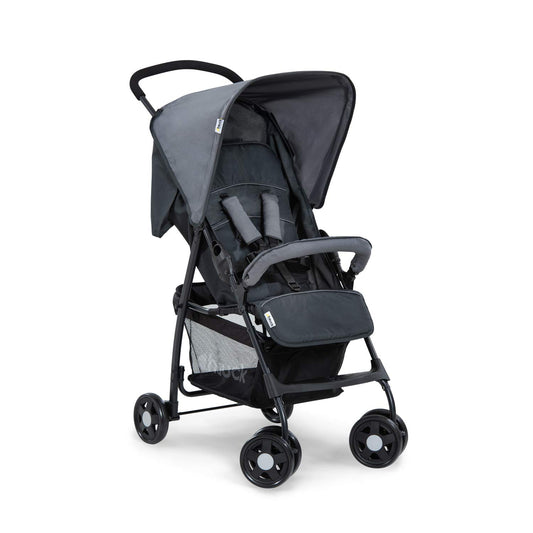 Leichter Reisebuggy mit Liegefunktion, zusammenklappbar, bis 15 kg, mit Einkaufskorb – Grau